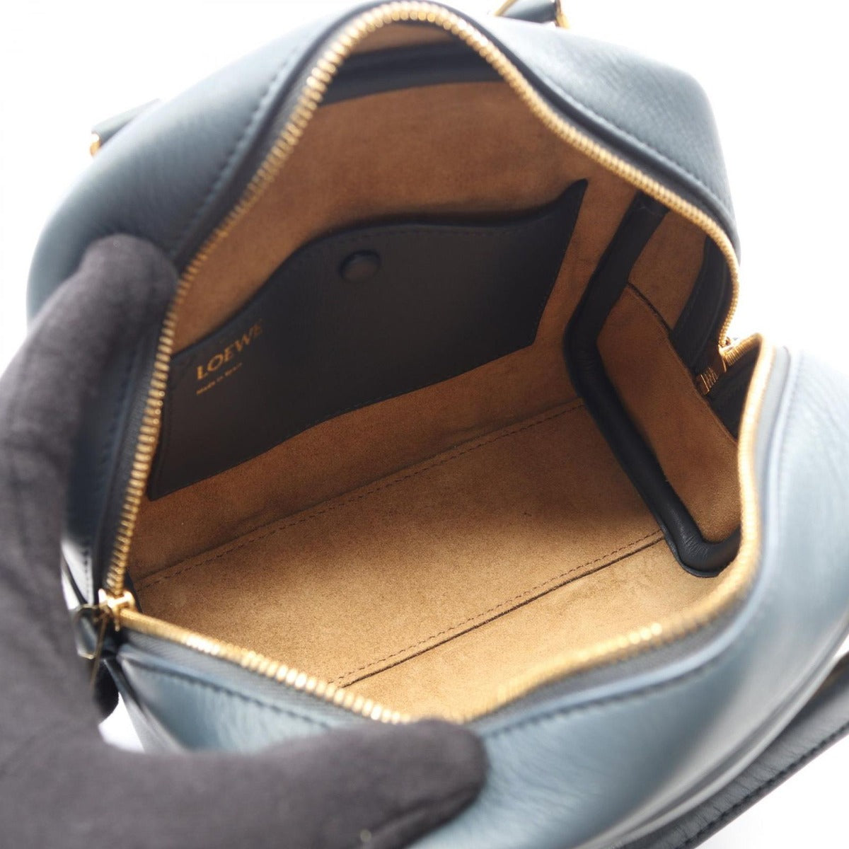 Loewe Handbag Amazona 16 Square Navy Leather — view 3