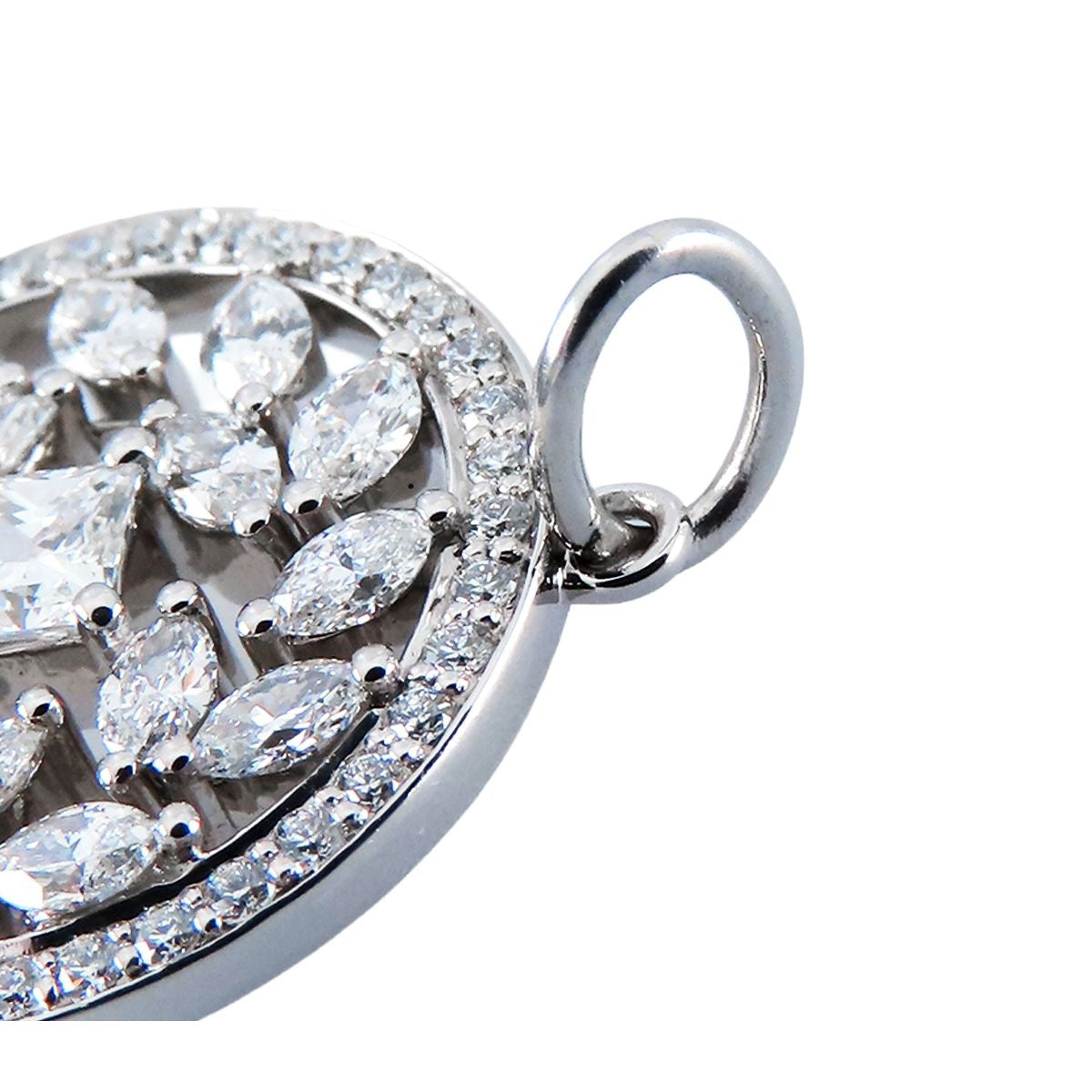 Tiffany & Co Victoria Circle Key Pendant Platinum Diamond — view 7