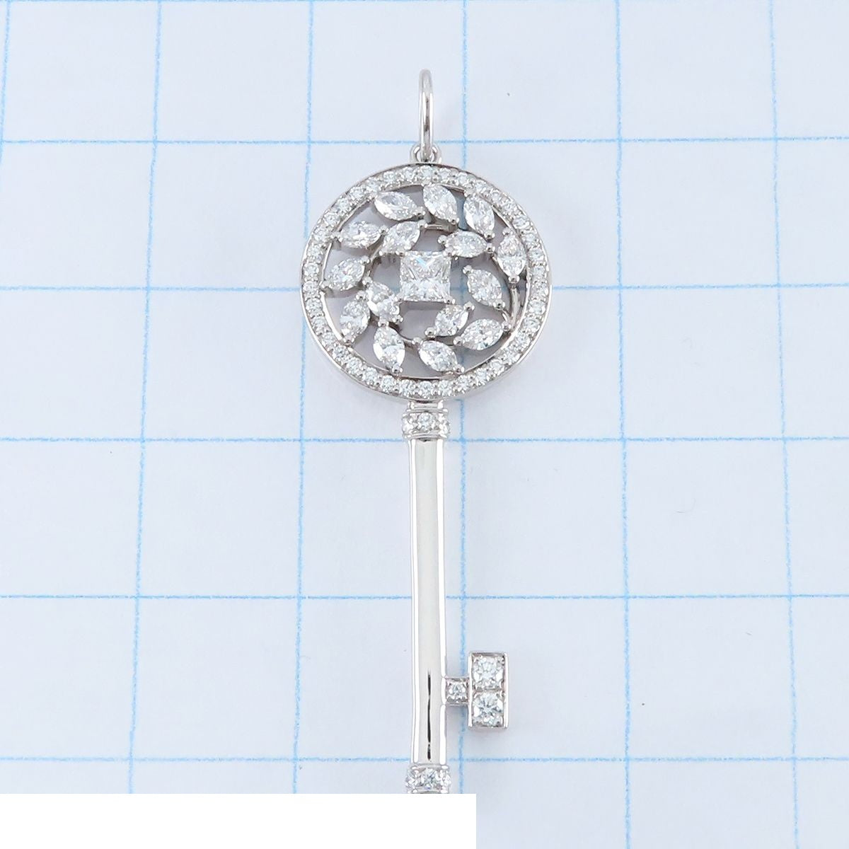 Tiffany & Co Victoria Circle Key Pendant Platinum Diamond — view 8