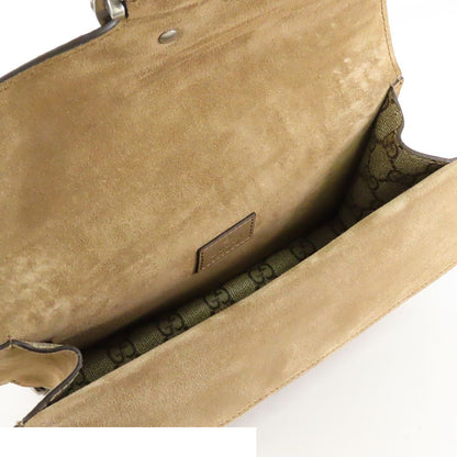 Gucci Shoulder Bag Beige GG Supreme Canvas Suede Dionysus Chain Tiger Head — view 5