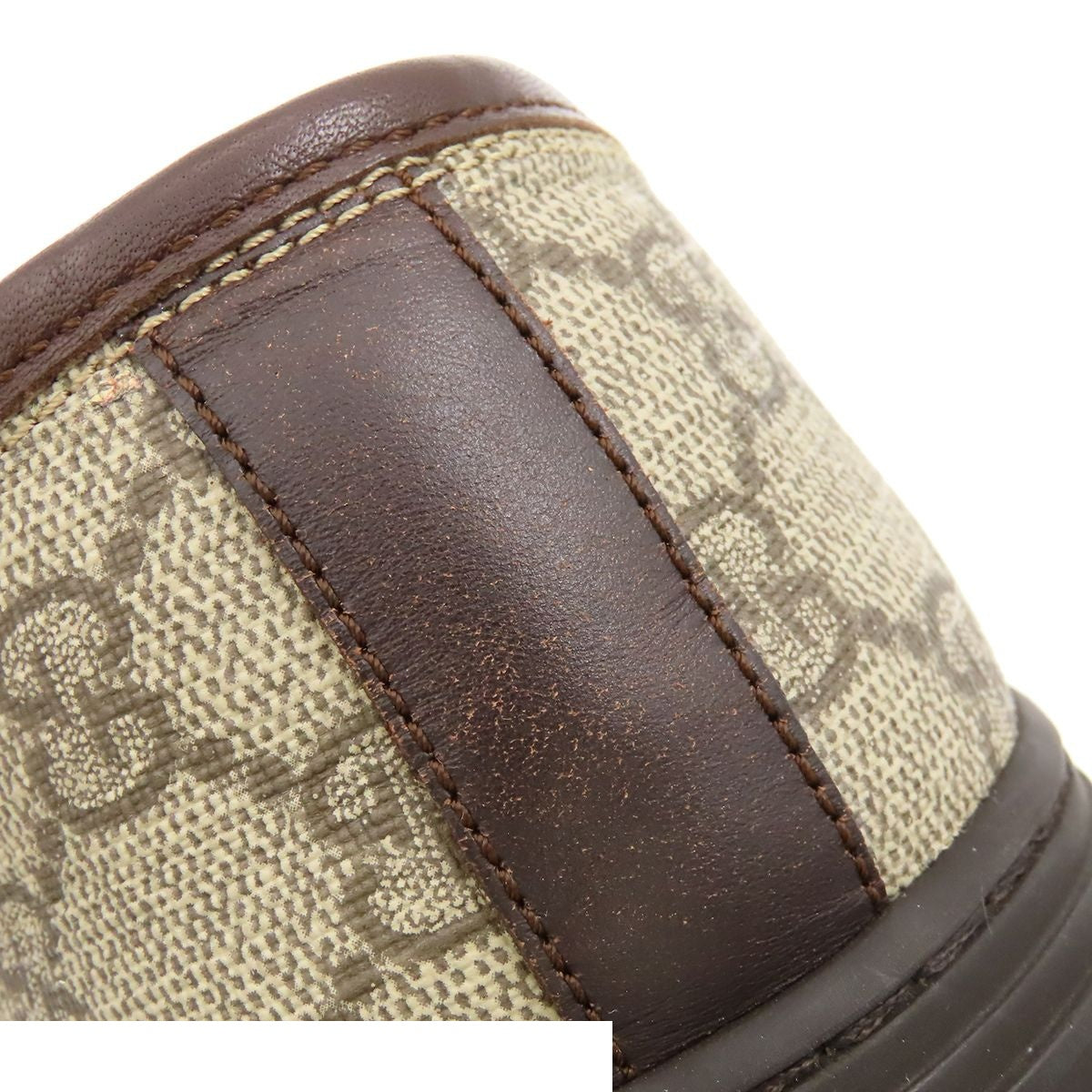 Gucci Low-Top Sneakers Beige Brown GG Supreme Canvas Leather — view 6