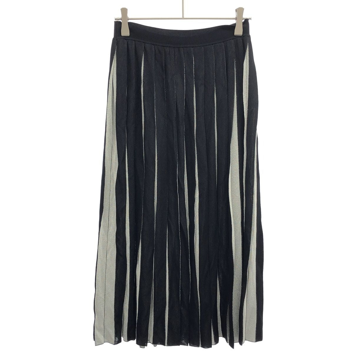 Gucci Pli Ts Knit Skirt Black Silver Xs