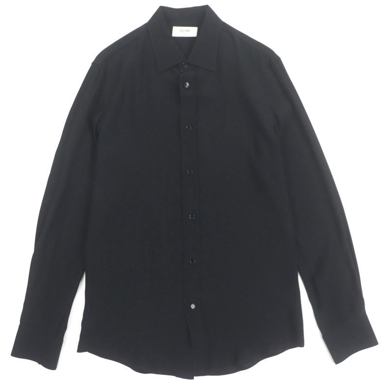 Celine 24 AW 2 C15 A805 V 100% Silk Micro Triomphe Long Sleeve Jacquard