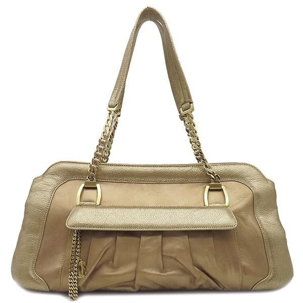 Cartier Shoulder Bag LA Donya Chain Leather Gold Hardware