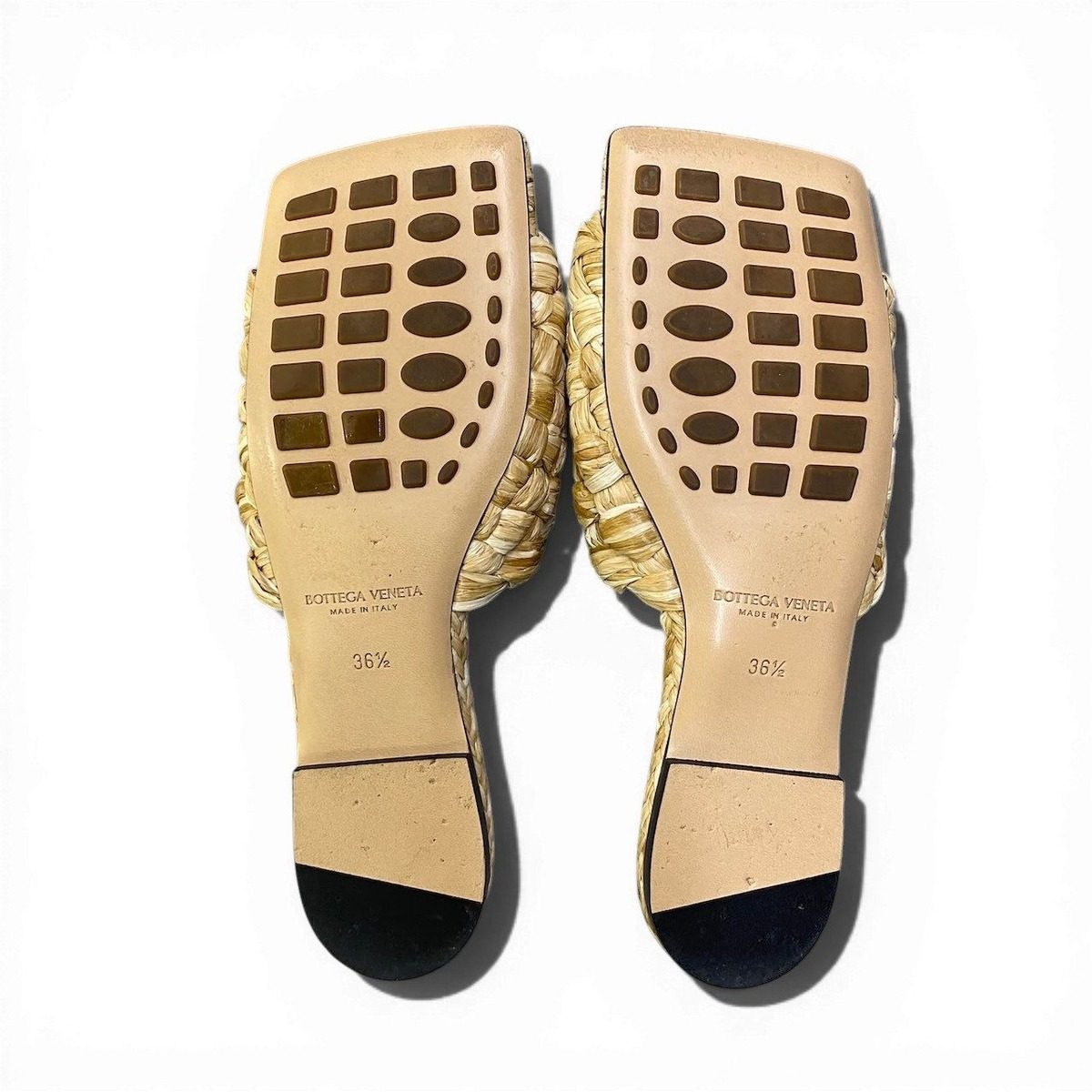 Bottega Veneta Ad2 Lido Slide Sandals 36.5 Braided Raffia — view 6