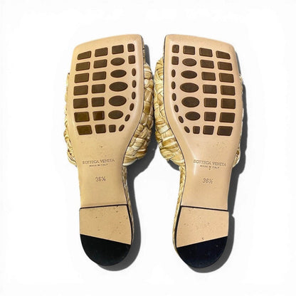 Bottega Veneta Ad2 Lido Slide Sandals 36.5 Braided Raffia — view 6
