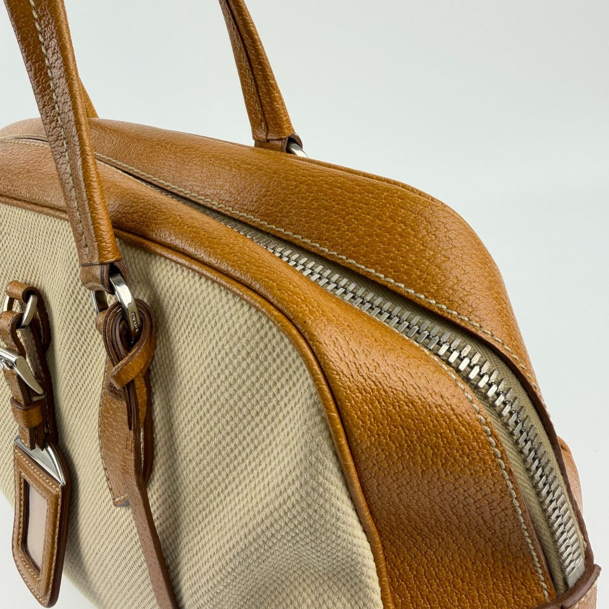 Prada Shoulder Bag Canvas Leather Two — view 14