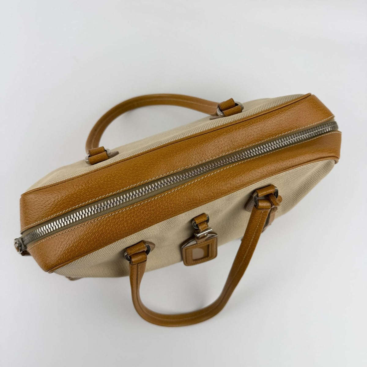 Prada Shoulder Bag Canvas Leather Two — view 16