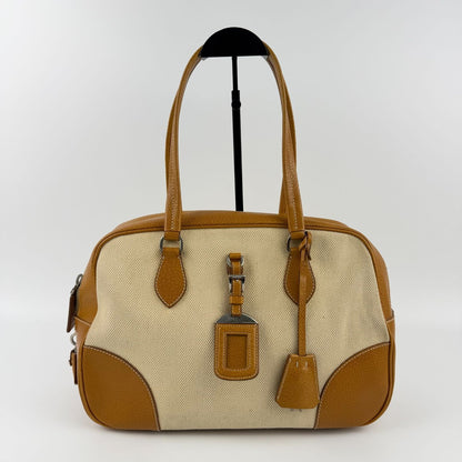 Prada Shoulder Bag Canvas Leather Two — view 3
