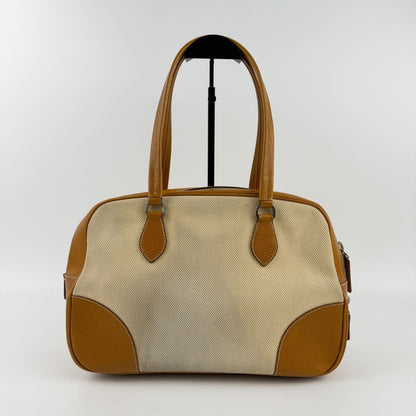Prada Shoulder Bag Canvas Leather Two — view 4