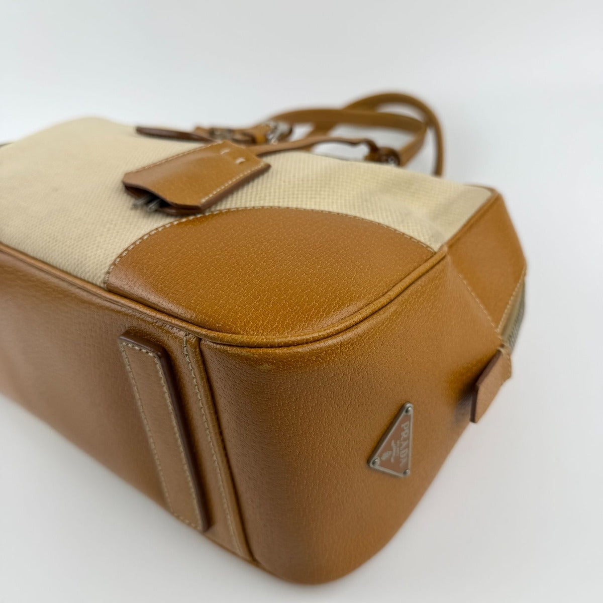 Prada Shoulder Bag Canvas Leather Two — view 9