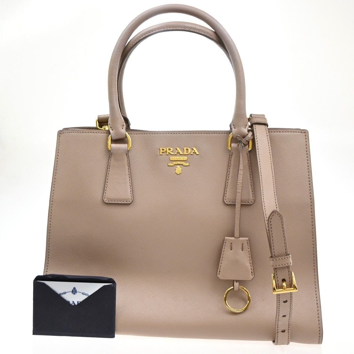 Prada Galleria Saffiano Shoulder Handbag 2-Way Pink Leather