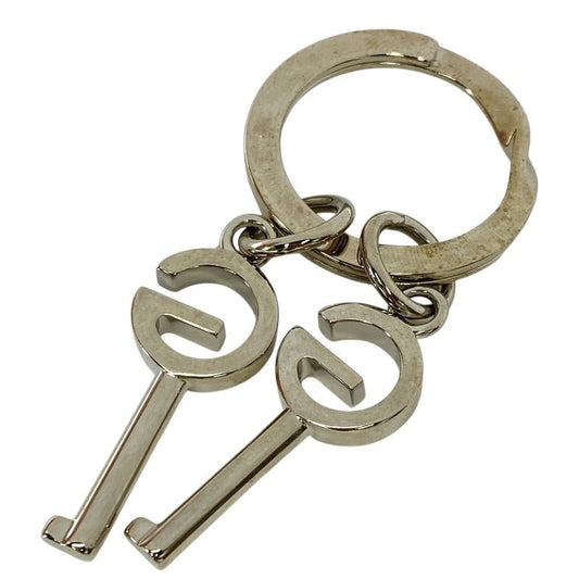 Gucci Key Ring Holder G Logo Motif Silver Metal