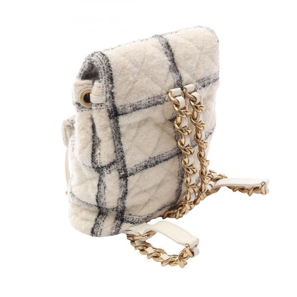 Chanel Backpack CC Logo White Fabric Quilted Double Turnlock — view 2