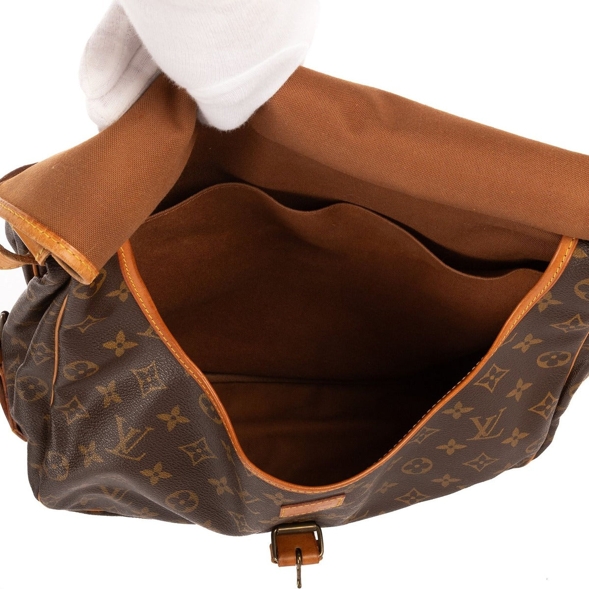 Louis Vuitton Saumur Brown Monogram Canvas Shoulder Bag — view 9