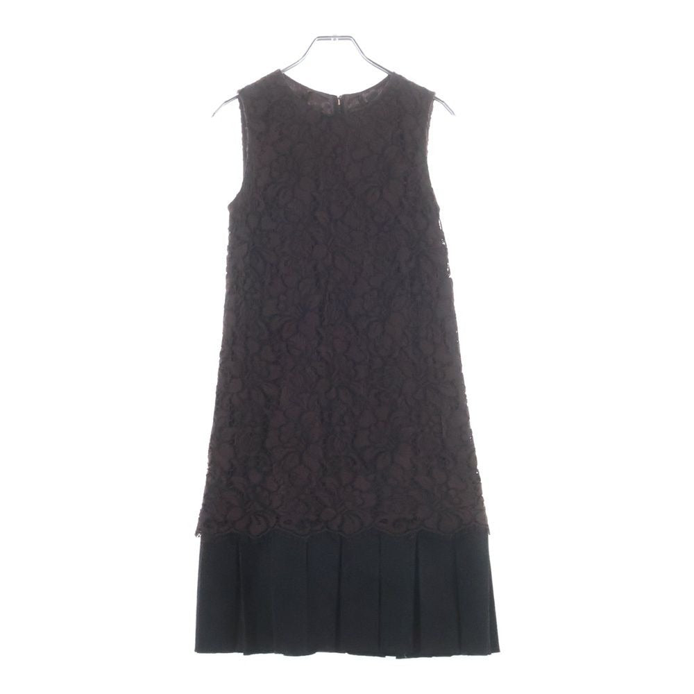 Dolce & Gabbana Lace Sleeve Wool Pleated Replacement Dress