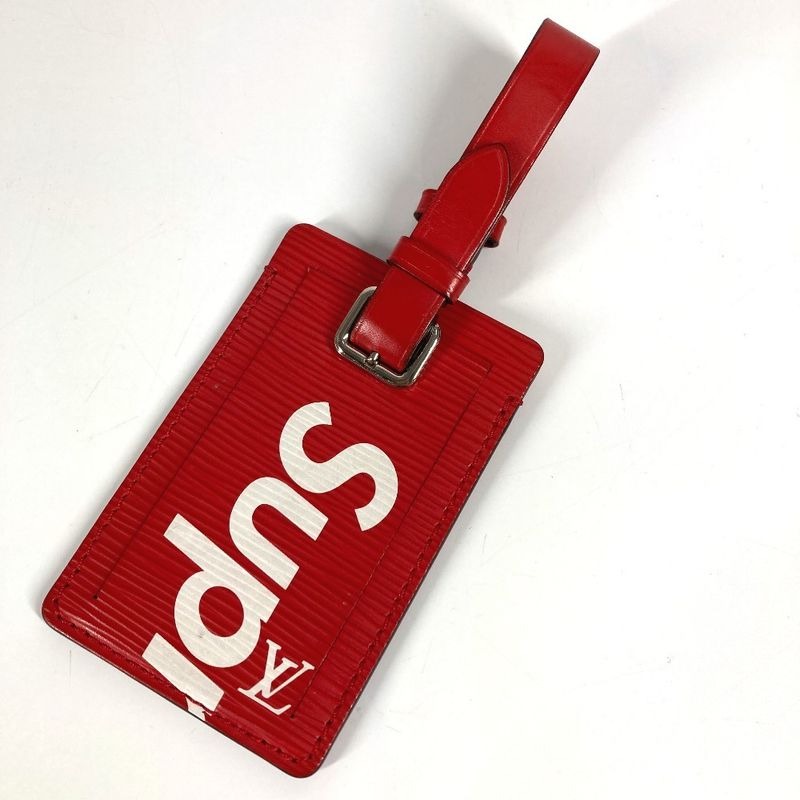 Louis Vuitton Name Tag Supreme Collaboration Epi Leather Red
