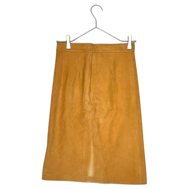 Loewe 90's Nubuck Leather Knee-Length Skirt 38(m) Brown