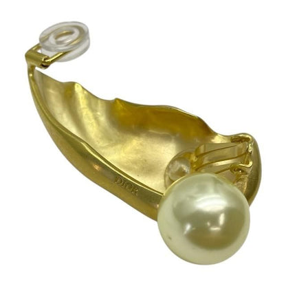 Christian DIOR Ear Cuff Earrings Earring Accessories Pearl GP Gold White For