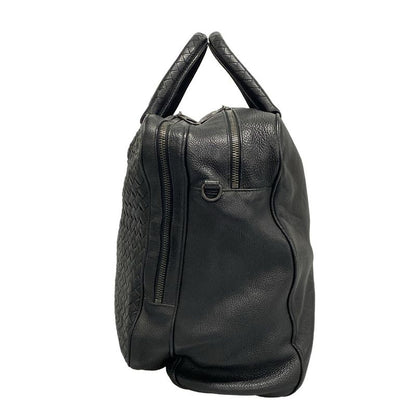 Bottega Veneta Intrecciato Black Leather Handbag