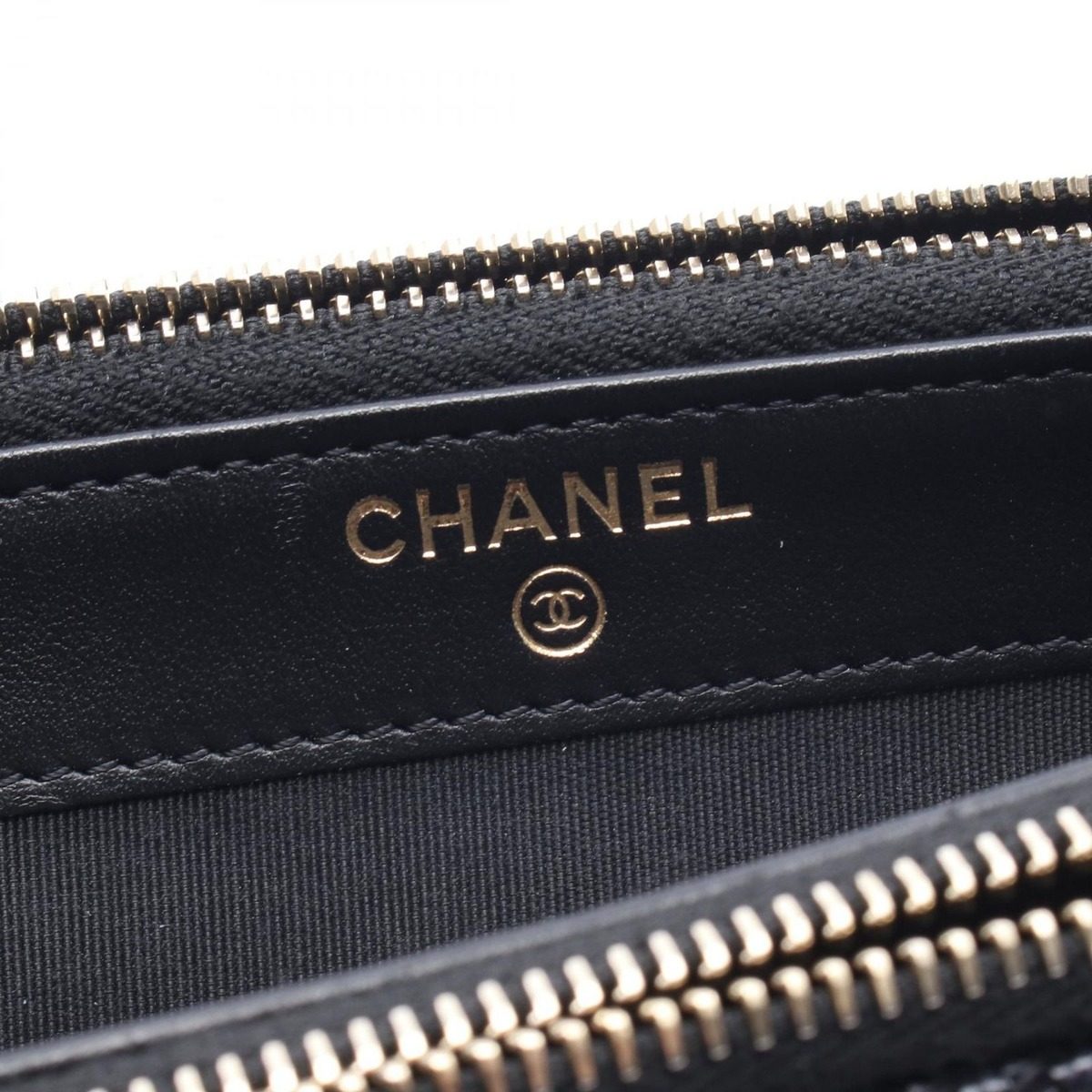 Chanel Shoulder Bag Deauville Black Fabric Leather Chain Wallet — view 4
