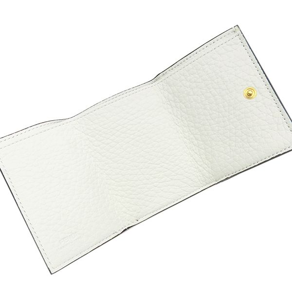 Fendi Trifold Wallet Fendi Roma Compact Wallet Leather White Gold Hardware Mini