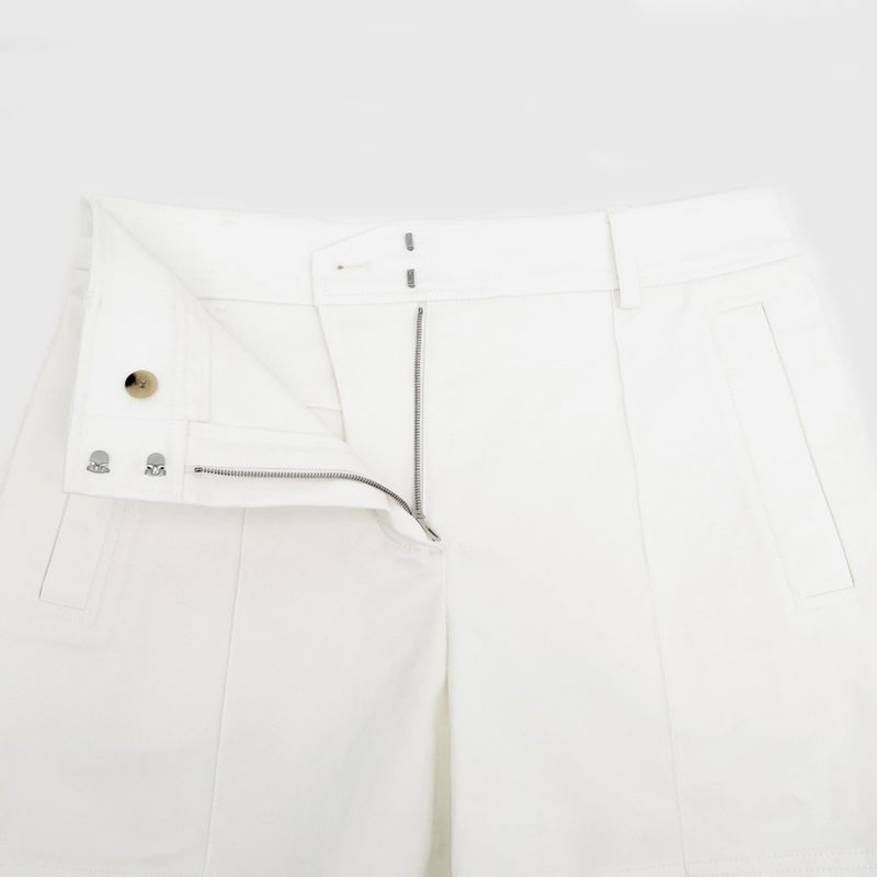 Hermes Shorts White Size 38 Cotton Polyurethane Women's Apparel Clothes