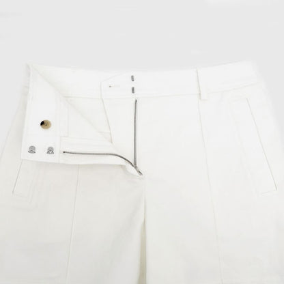 Hermes Shorts White Size 38 Cotton Polyurethane Women's Apparel Clothes