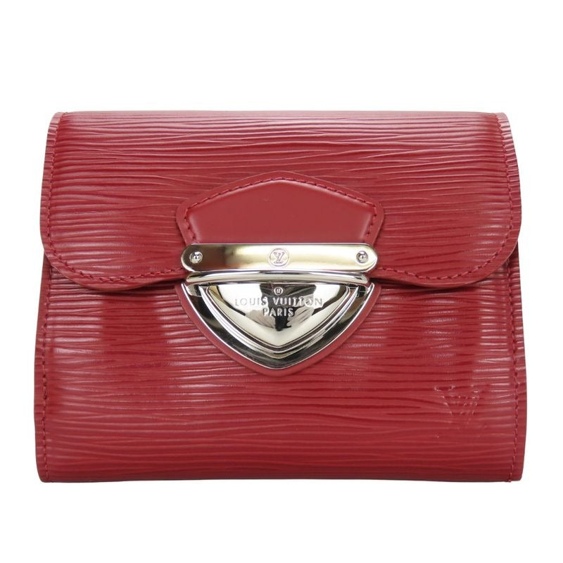 Louis Vuitton Trifold Wallet Portefeuille Joy M6658 M Epi Leather Ruby Silver