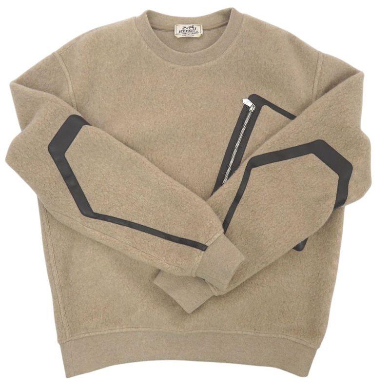 Hermes Crewneck Knit Pullover Sweatshirt Piping Crewneck Sweater Wool Cashmere