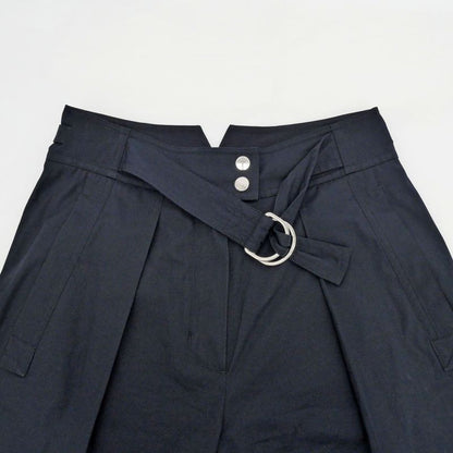 Hermes High Waist Chino Pants Serie Button With Belt Navy - Size 36