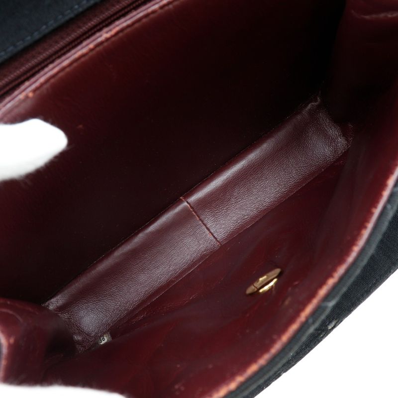 Chanel Matelasse Coco Mark Cotton Black Women's Shoulder Bag