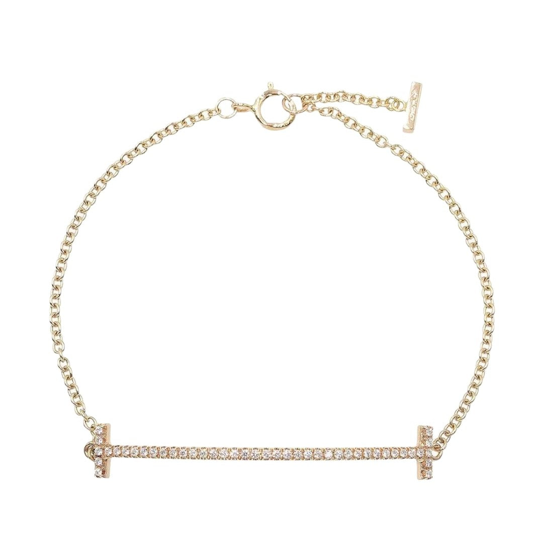 Tiffany & Co 18K Pink Golddiamond T Smile Bracelet