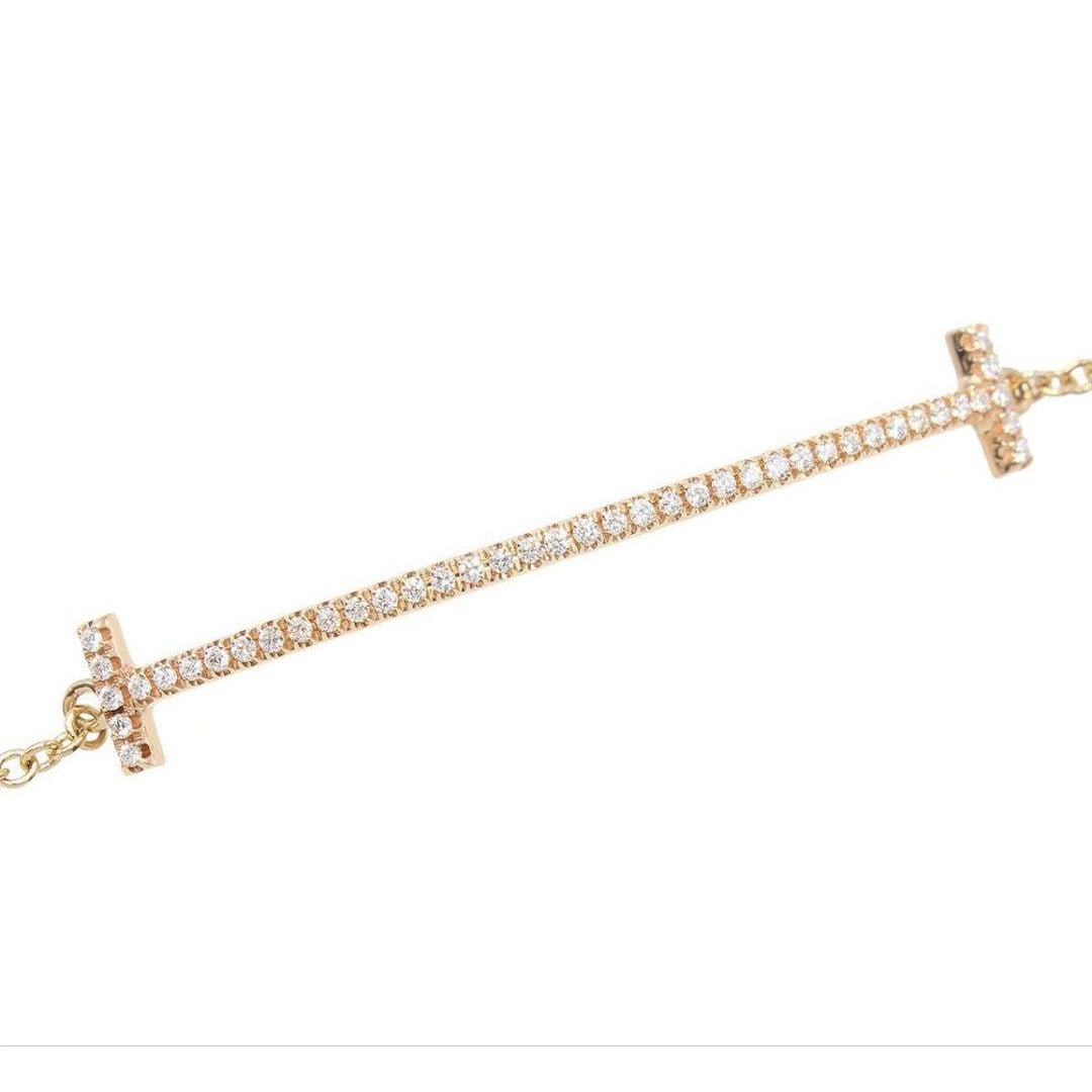 Tiffany & Co 18K Pink Golddiamond T Smile Bracelet — view 4