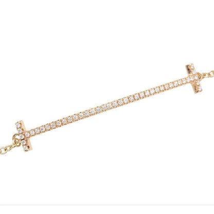 Tiffany & Co 18K Pink Golddiamond T Smile Bracelet — view 4
