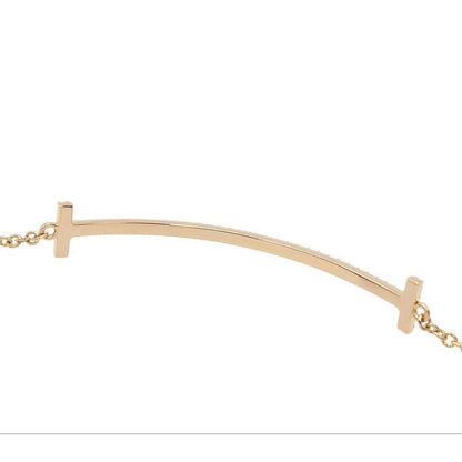 Tiffany & Co 18K Pink Golddiamond T Smile Bracelet — view 5