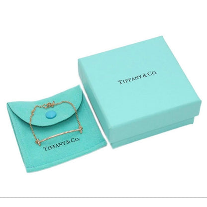 Tiffany & Co 18K Pink Golddiamond T Smile Bracelet — view 10