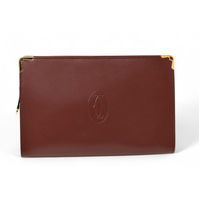 Cartier Clutch Bag Must Line Leather Bordeaux