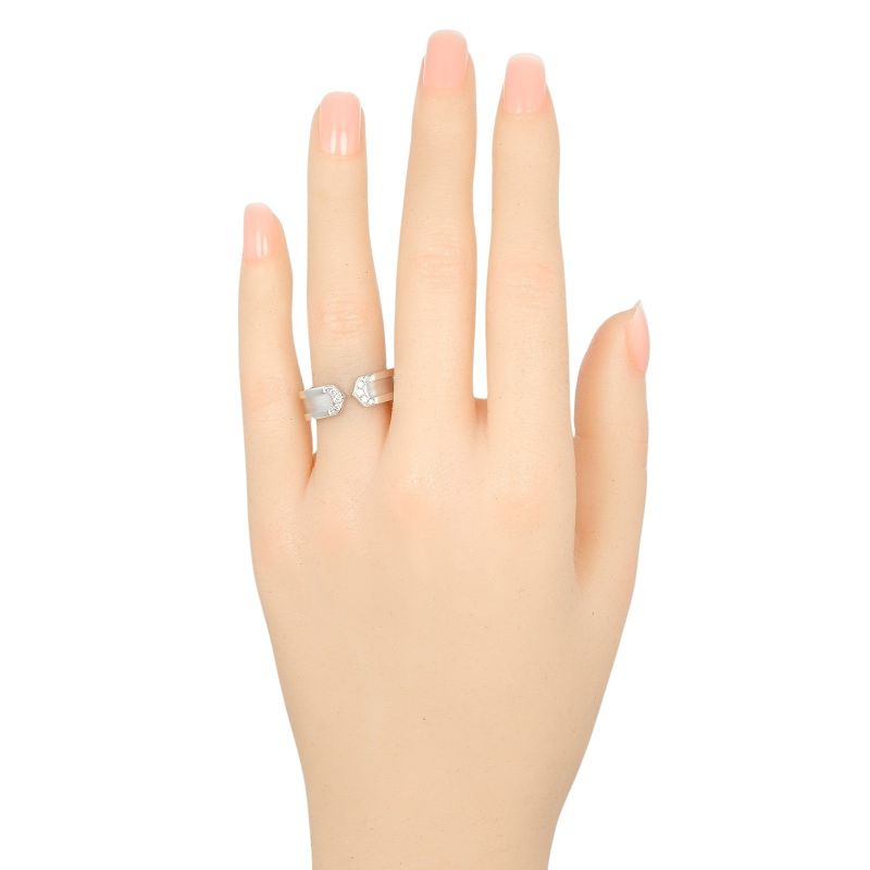 Cartier 2C 18kwhite Gold And Diamonds #16 Ladies 8.5g Ring