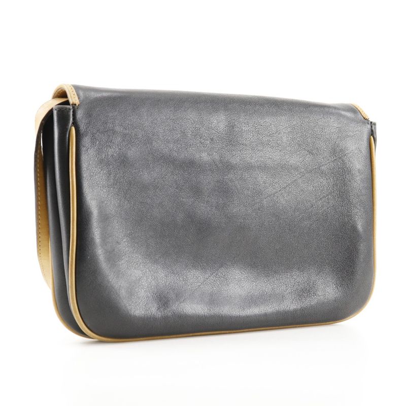 Celine Old Celine 2WAY Clutch Calf Black Ladies Shoulder Bag