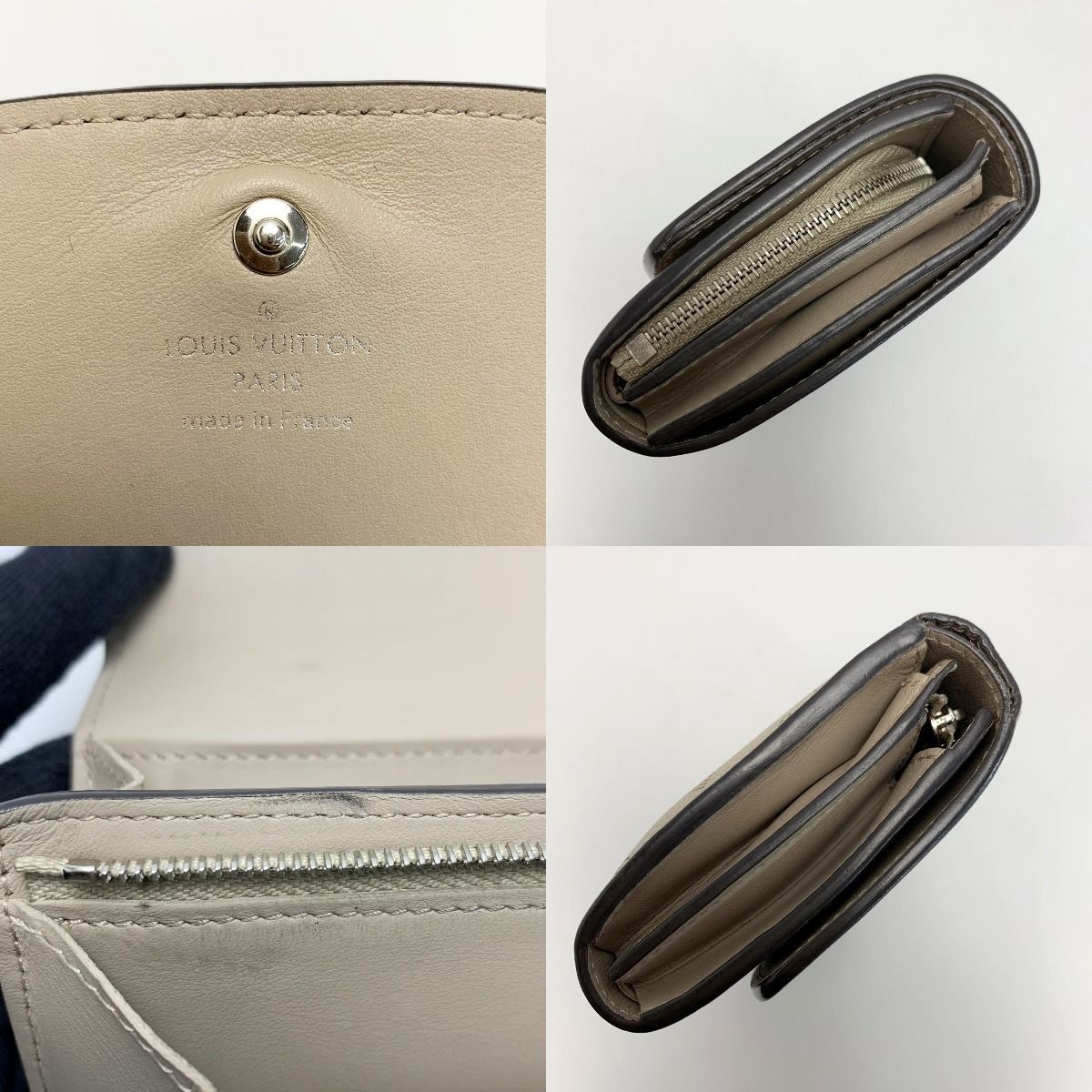 Louis Vuitton Mahina Portefeuille Iris Compact M62542 Beige Bifold Wallet