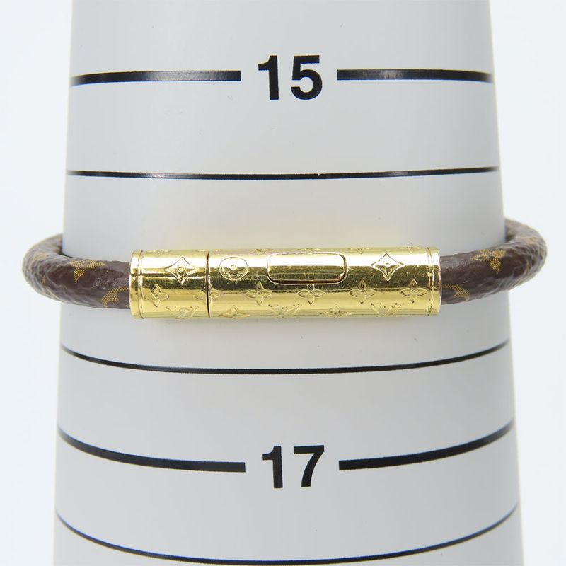 Louis Vuitton Bracelet - LV Confidential M8274f Monogram Metal Brown Gold