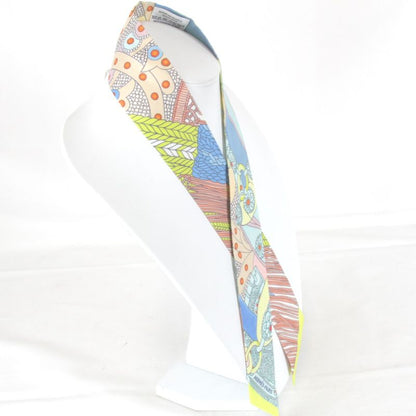 Hermes Twilly High Official's Saddle Scarf With Box Silk Yellow Base