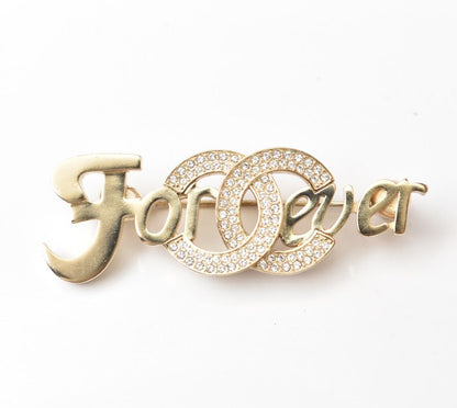 Chanel Brooch Chanel Pin Brooch Forever Rhinestone Coco Mark Gold