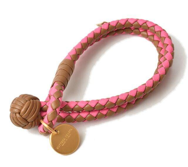 Bottega Veneta Bracelet Bangle Bottega Veneta Intrecciato Double Pink Brown
