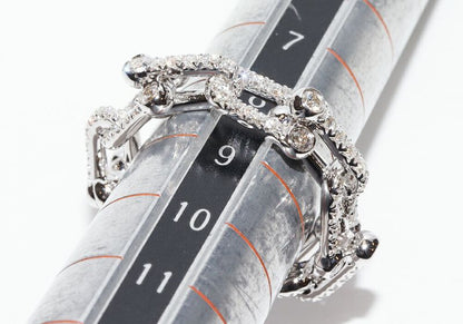 Tiffany & Co Ring 18K White Gold Diamond 132ct Hardware Small Link Ring Full