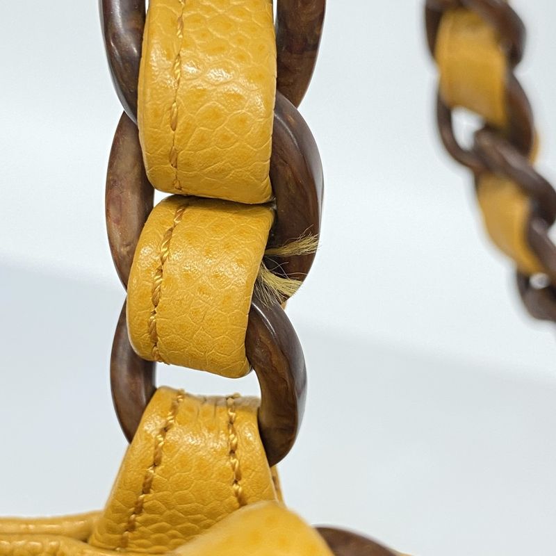 Chanel Tote Bag Caviar Skin Orange Gold Hardware Women