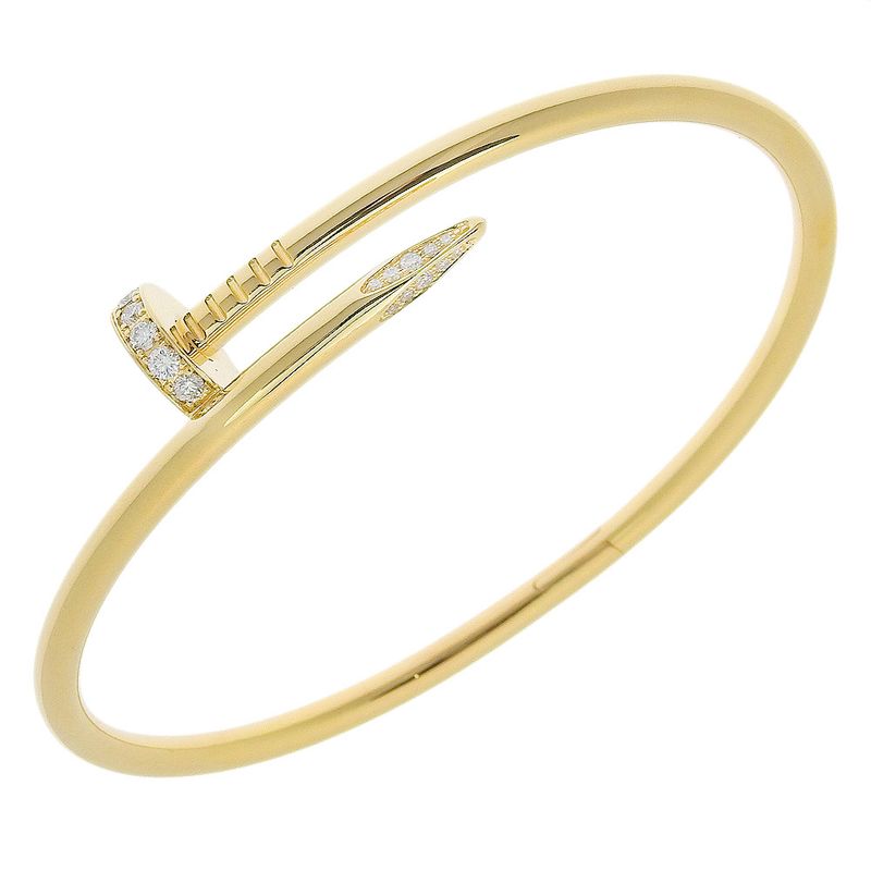 Cartier Juste Un Clou Bracelet New Shape 18K Yellow Gold And Diamonds Unisex