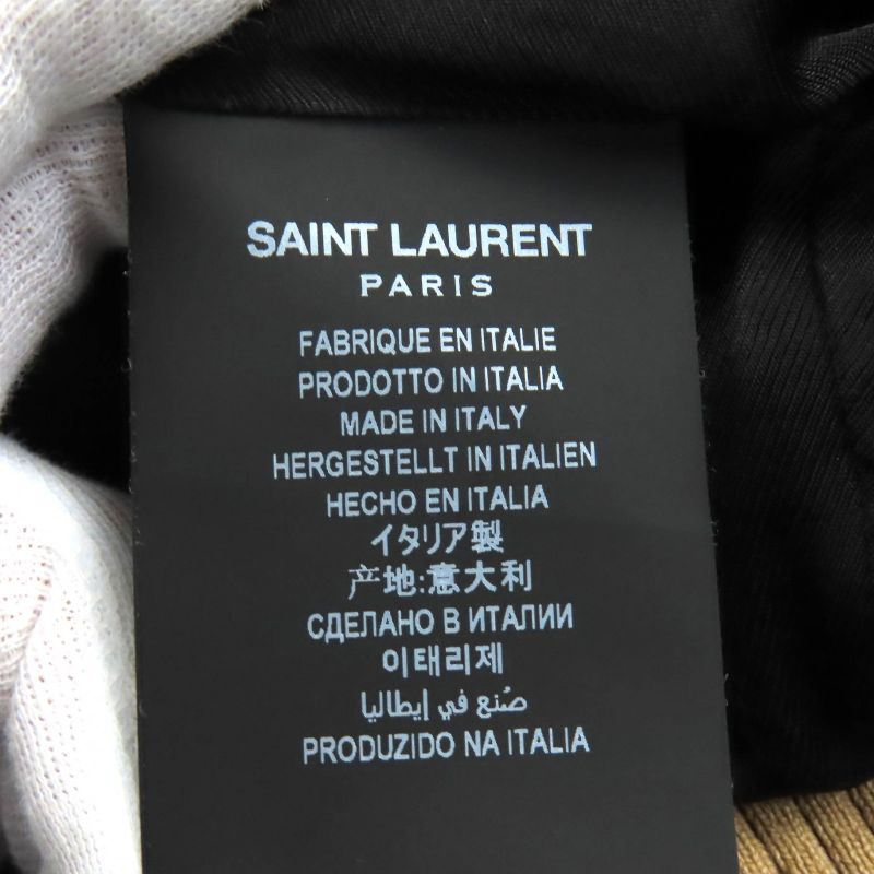 Saint Laurent Paris 643883 Teddy Cotton Bomber Jacket Stajan Gold Black 46 Made