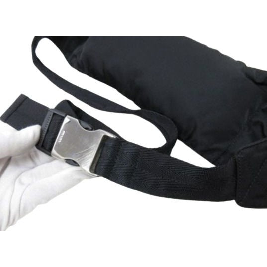 Prada Body Bag Triangle Logo Waist Black Nylon — view 6
